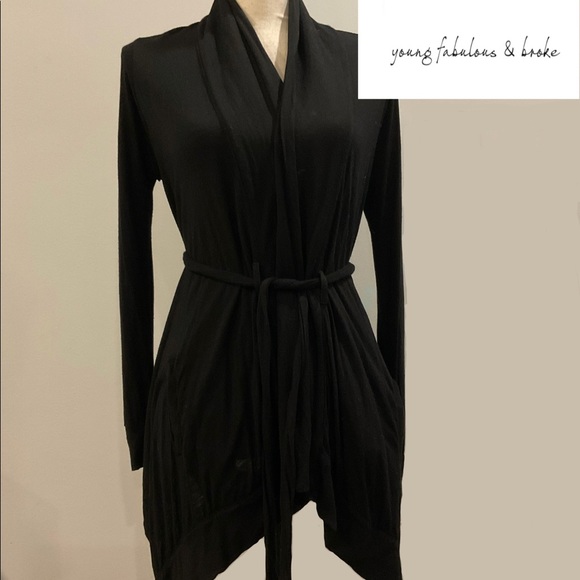 Young Fabulous & Broke Sweaters - Young Fabulous & Broke cardigan top w/ tie waist, size Small